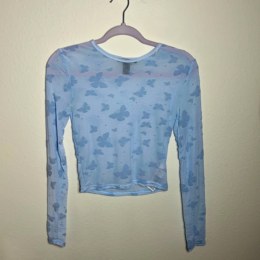 Forever 21 long sleeve mesh top